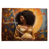 Grand Sac Cadeau Automne Mère Afro Centré être la grossesse (Dos)
