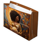 Grand Sac Cadeau Automne Mère Afro Centré être la grossesse (Devant Angle)