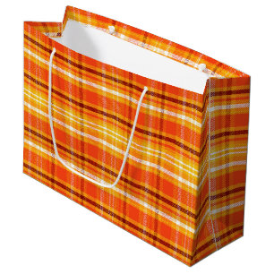Grand Sac Cadeau Automne Plaid