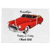 Grand Sac Cadeau Automobile classique rouge 1948 (Dos)