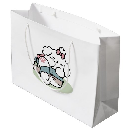 Grand Sac Cadeau Avant le coucher avec ma chienne - Livre et Amoure (Dos Angle)