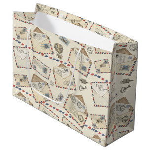 Grand Sac Cadeau Aventure de courrier aérien vintage (3)