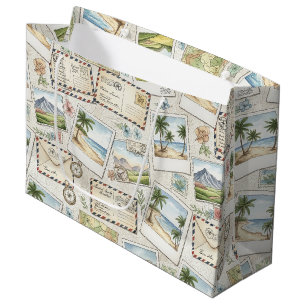 Grand Sac Cadeau Aventure de la poste aérienne vintage (1)