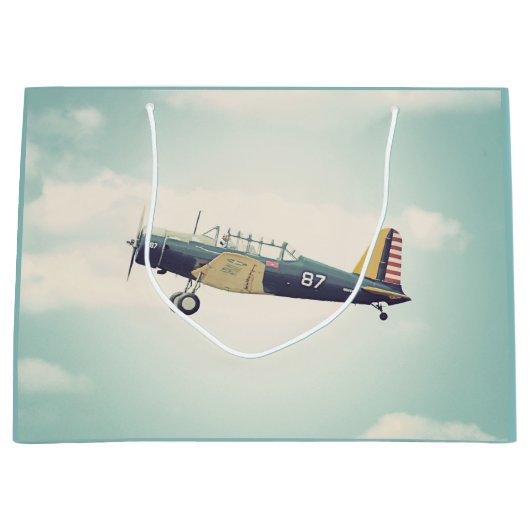 Grand Sac Cadeau Avion antique de combattant (Devant)