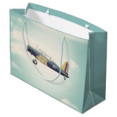 Grand Sac Cadeau Avion antique de combattant (Dos Angle)