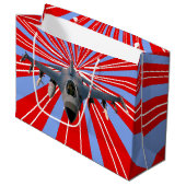 Grand Sac Cadeau Avion de chasse (Devant Angle)
