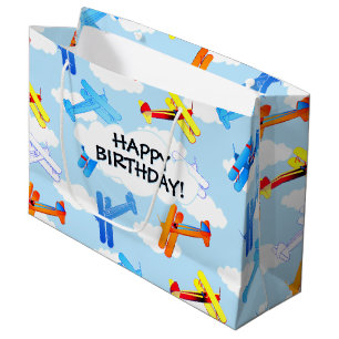 Grand Sac Cadeau Avion vintage Avion Avion Partie de l'aviation