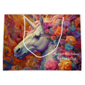 Grand Sac Cadeau Awesome Unicorne Anniversaire (Devant)