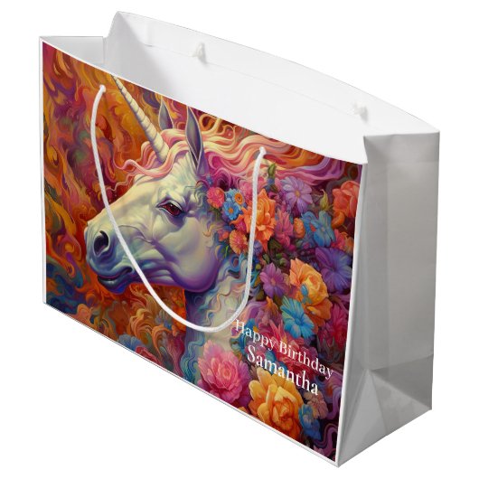 Grand Sac Cadeau Awesome Unicorne Anniversaire (Dos Angle)