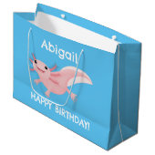 Grand Sac Cadeau axolotl rose pâle (Devant Angle)