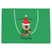 Grand Sac Cadeau Ayez une bière Joyeux Ours de Noël (Devant)