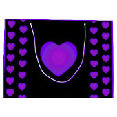 Grand Sac Cadeau B&W Purple Hearts Beating (Dos)