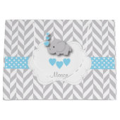 Grand Sac Cadeau Baby Blue 🐘 Elephant Design 👶 Baby Boy Douche (Devant)