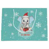 Grand Sac Cadeau Baby Boy First Christmas Jote Elephant Holidays (Devant)