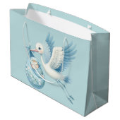 Grand Sac Cadeau Baby Boy Stork (Dos Angle)