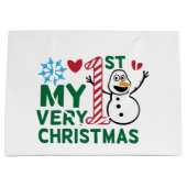 Grand Sac Cadeau Baby first Christmas word art (Devant)