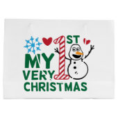 Grand Sac Cadeau Baby first Christmas word art (Dos)