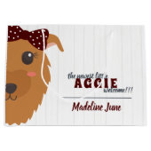 Grand Sac Cadeau Baby Girl Chien Maroon (Devant)