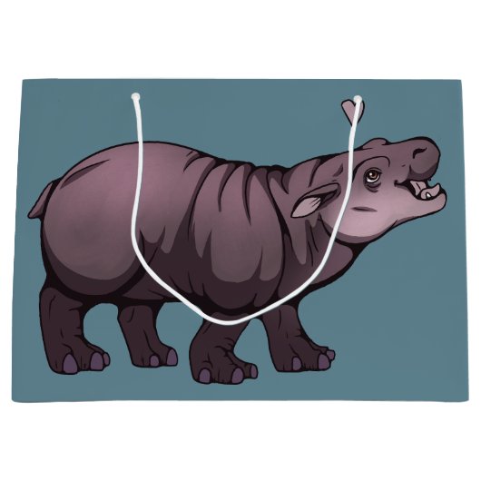 Grand Sac Cadeau Baby Pigmy Hippo (Devant)