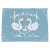 Grand Sac Cadeau Baby shower Blue Boy Swan (Devant)