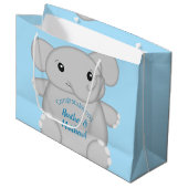 Grand Sac Cadeau Baby shower Blue Elephant (Devant Angle)