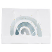 Grand Sac Cadeau Baby shower Boho Baby Blue Rainbow (Dos)