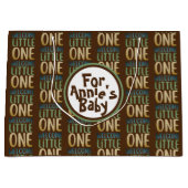 Grand Sac Cadeau Baby shower Boho "Welcome Little One" (Devant)