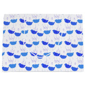Grand Sac Cadeau Baby shower C’est un garçon aux oiseaux bleus (Devant)