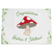 Grand Sac Cadeau Baby shower champignon (Devant)