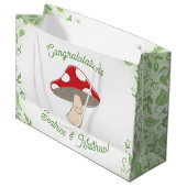 Grand Sac Cadeau Baby shower champignon (Devant Angle)