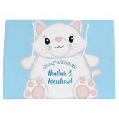 Grand Sac Cadeau Baby shower chat Kitty Blue (Devant)