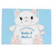 Grand Sac Cadeau Baby shower chat Kitty Blue (Dos)