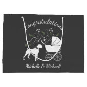 Grand Sac Cadeau Baby shower Chien Boxer Chien Chien Chien Gris Pup (Dos)