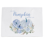 Grand Sac Cadeau Baby shower Citrouille Bleu (Devant)