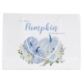 Grand Sac Cadeau Baby shower Citrouille Bleu (Dos)