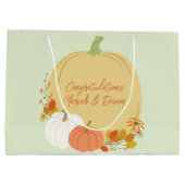 Grand Sac Cadeau Baby shower Citrouille d'automne (Dos)