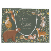 Grand Sac Cadeau Baby shower d'amis de la forêt (Dos)
