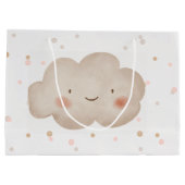 Grand Sac Cadeau Baby shower d'aquarelle beige (Dos)