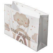 Grand Sac Cadeau Baby shower d'aquarelle beige (Devant Angle)