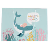 Grand Sac Cadeau Baby shower de baleine (Dos)