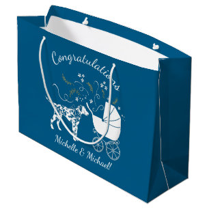 Grand Sac Cadeau Baby shower de Chien Dalmatien Chien Chien rose Ch