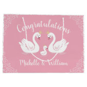 Grand Sac Cadeau Baby shower de cygne Vintage (Dos)