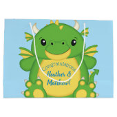 Grand Sac Cadeau Baby shower de dragon bleu (Dos)