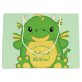 Grand Sac Cadeau Baby shower de dragon vert (Devant)