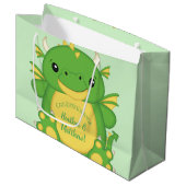 Grand Sac Cadeau Baby shower de dragon vert (Devant Angle)