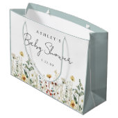Grand Sac Cadeau Baby shower de Fleur sauvage d'été (Dos Angle)