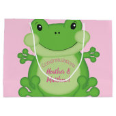 Grand Sac Cadeau Baby shower de grenouille rose (Dos)