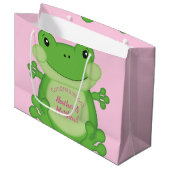 Grand Sac Cadeau Baby shower de grenouille rose (Devant Angle)