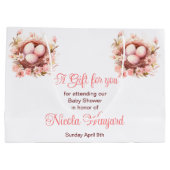 Grand Sac Cadeau Baby shower de nids d'oiseaux de printemps (Dos)