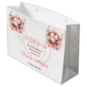Grand Sac Cadeau Baby shower de nids d'oiseaux de printemps (Dos Angle)